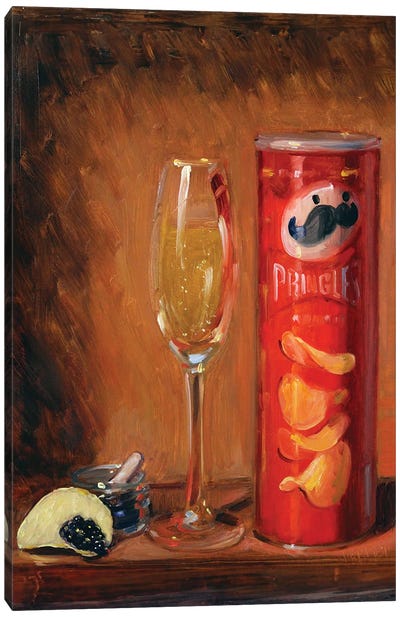 Pringles, Caviar, Champagne Canvas Art Print - Champagne Art