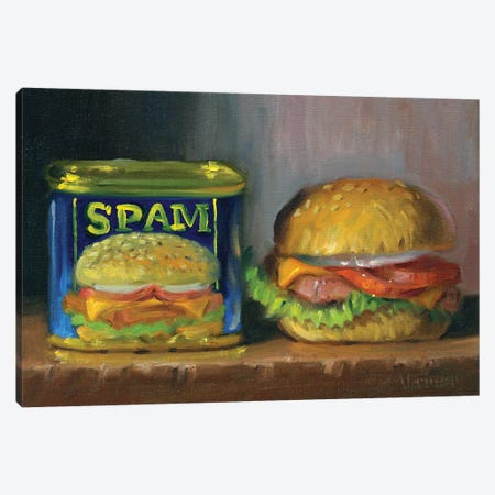 Spam Burger Canvas Print #NVR17} by Noah Verrier Art Print