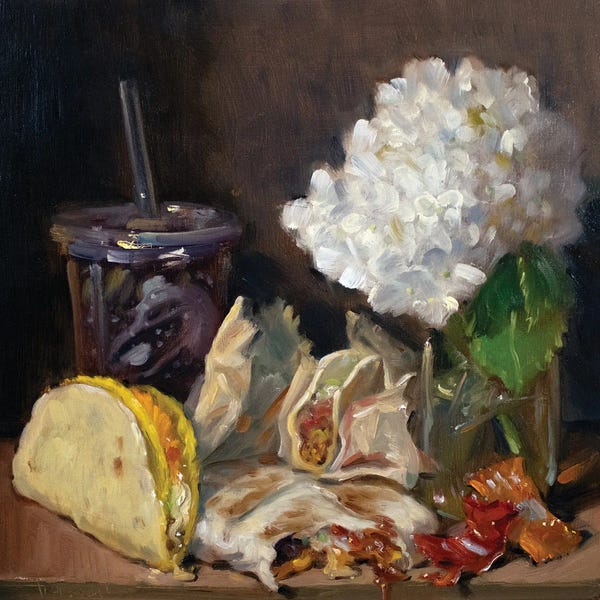 Kitchen: Taco Bell And Hydrangeas by Noah Verrier