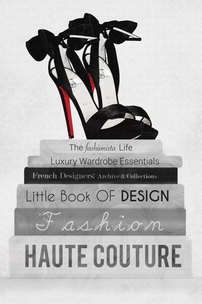 Large Black & White Art - Canvas Prints: Fashionista Reads III by Natasha Wescoat