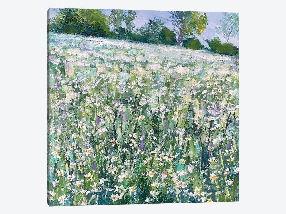 Distant Trees And Daisies by Nikki Wheeler 1-piece Art Print