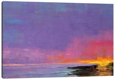 Early Autumn Sunset Canvas Art Print - Blue Abstract Art