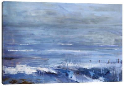 March Mist Canvas Art Print - Blue Abstract Art