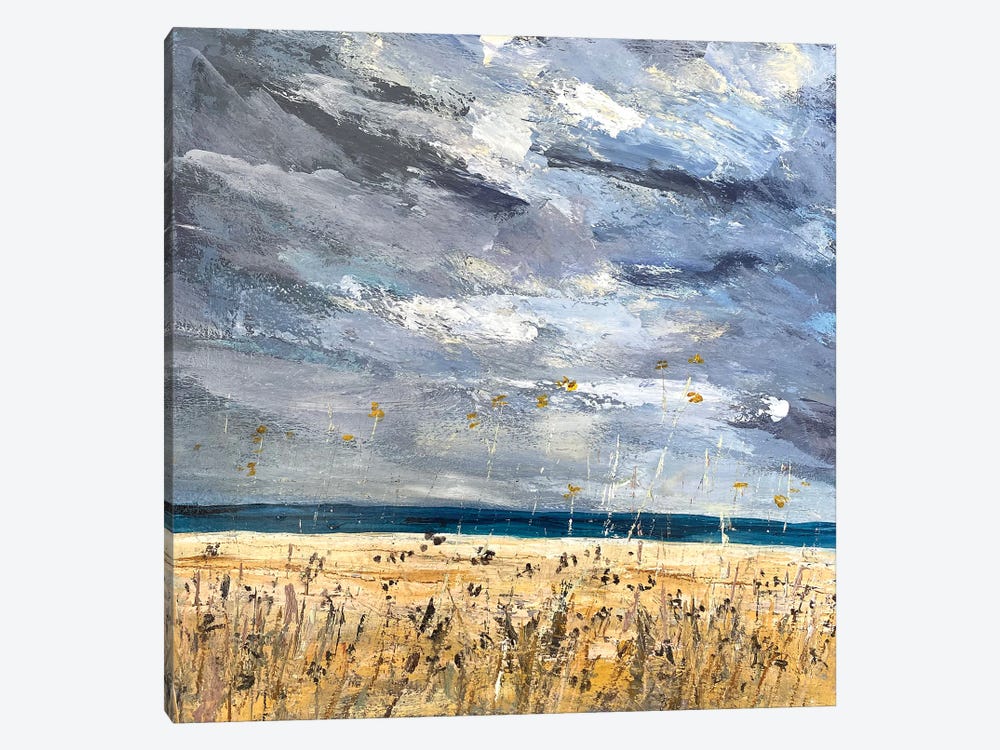 Storm Clouds Over The Beach by Nikki Wheeler 1-piece Canvas Art