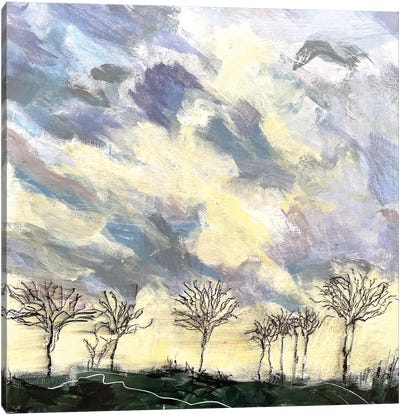 Sunset And Winter Trees Canvas Art Print - Nikki Wheeler