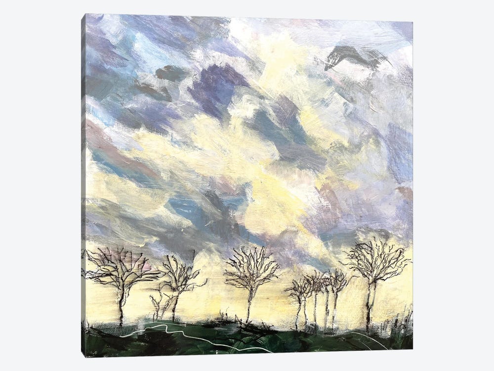Sunset And Winter Trees by Nikki Wheeler 1-piece Canvas Artwork