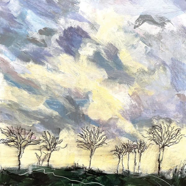 Nikki Wheeler: Sunset And Winter Trees by Nikki Wheeler