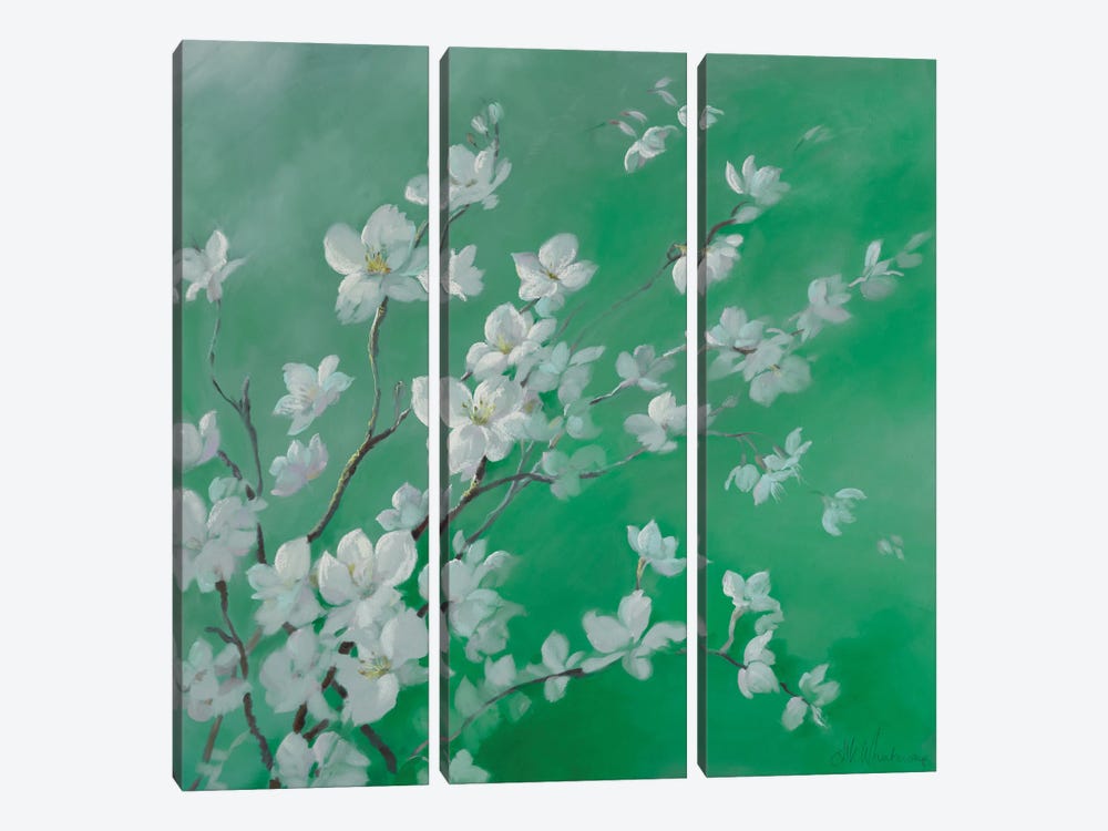 Beauty Of The Blossom Green by Nel Whatmore 3-piece Canvas Print