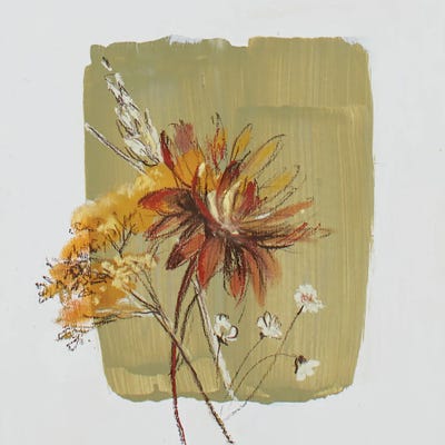 Garden Diary Seed Heads III by Nel Whatmore art print