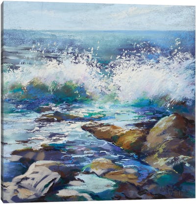 Here Wave After Wave Canvas Art Print - Nel Whatmore