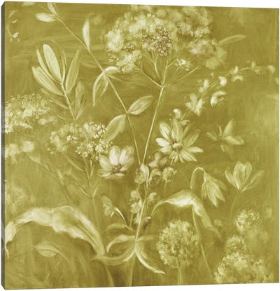 Meadowlands Green Canvas Art Print - Yellow Art