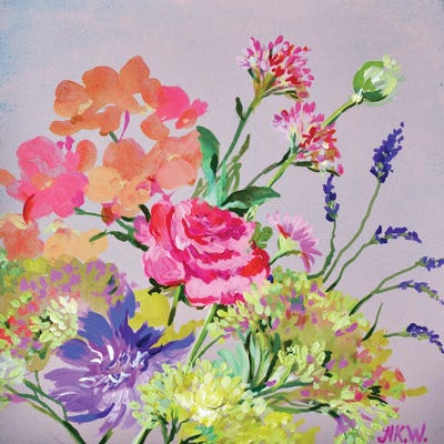 Pink Rose by Nel Whatmore multi panel art