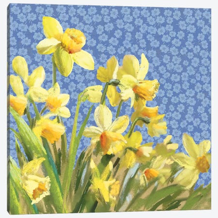 Sunshine On A Stalk Blue Pattern Canvas Print #NWM169} by Nel Whatmore Canvas Print