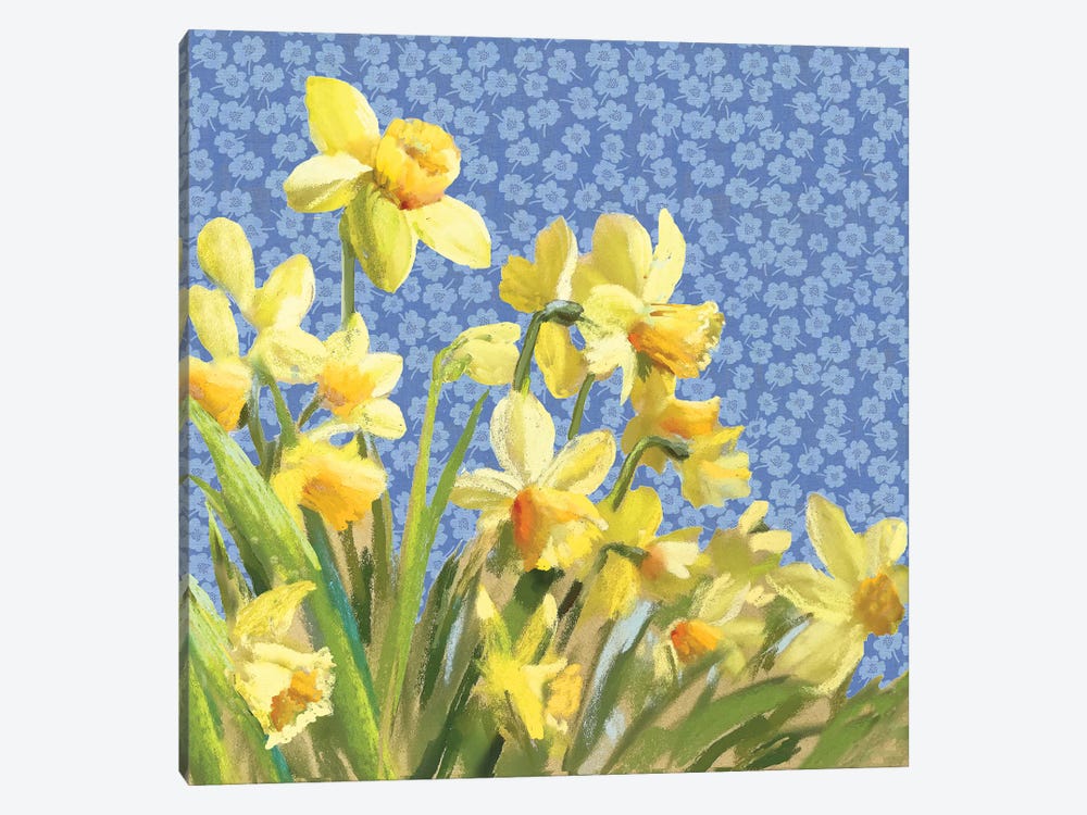 Sunshine On A Stalk Blue Pattern by Nel Whatmore 1-piece Canvas Art