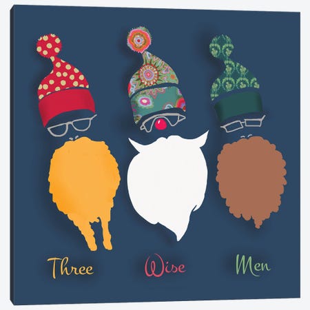 Three Wise Men-Different Beards Canvas Print #NWM170} by Nel Whatmore Canvas Art