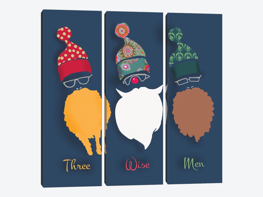 Three Wise Men-Different Beards by Nel Whatmore 3-piece Canvas Artwork