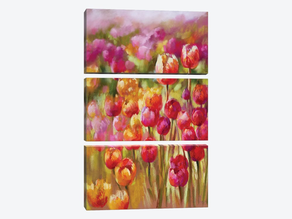 Tulip Sea by Nel Whatmore 3-piece Canvas Art Print