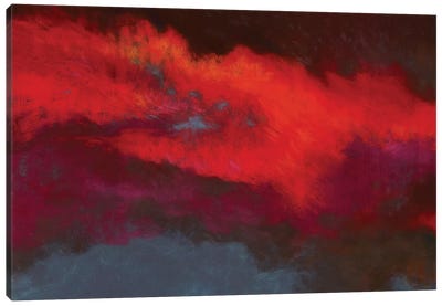 Fields Of Fire Canvas Art Print - Red Abstract Art