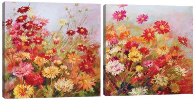 Rainbow All Day Diptych Canvas Art Print - Nel Whatmore