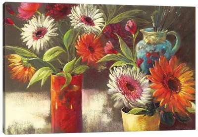 Blooms And Brushes Canvas Art Print - Nel Whatmore