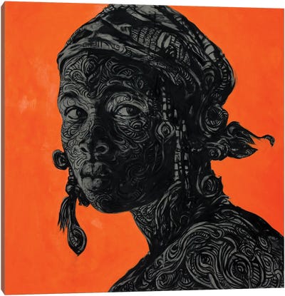 Shatu- Her Name Means Alive And Well, Or She Who Lives. Canvas Art Print - Contemporary Portraiture by Black Artists