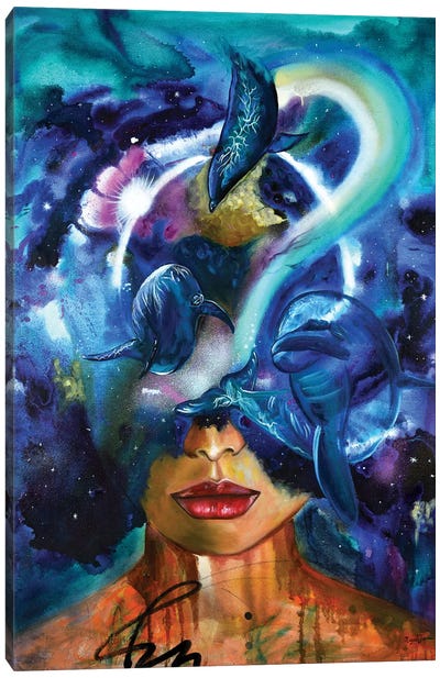 Cosmic Connection Canvas Art Print - Niyati Jiwani