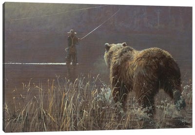Final Cast Canvas Art Print - Grizzly Bear Art