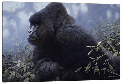 The Thinker Canvas Art Print - Gorilla Art