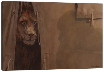 Deadly Shadows Canvas Art Print - Lion Art