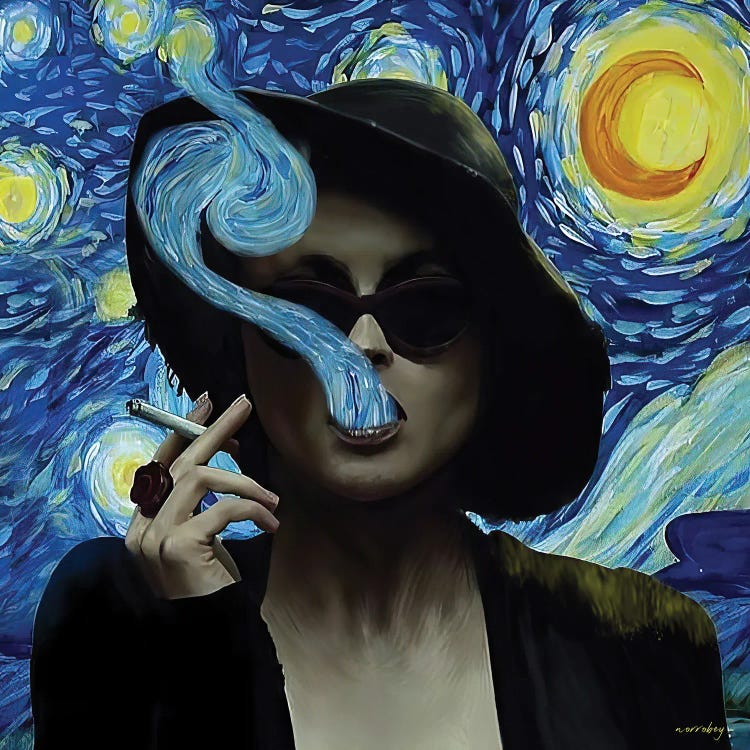 Marla Singer At Starry Night by Norro Bey wall art