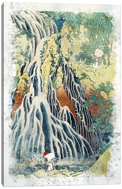 Snoopy, La Cascade De Sôka Canvas Art Print - Japanese Décor