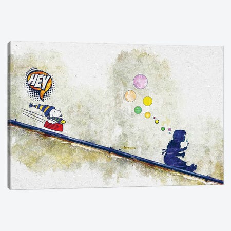 Snoopy, Hey Banksy Canvas Print #NYR12} by Benny Arte Canvas Artwork