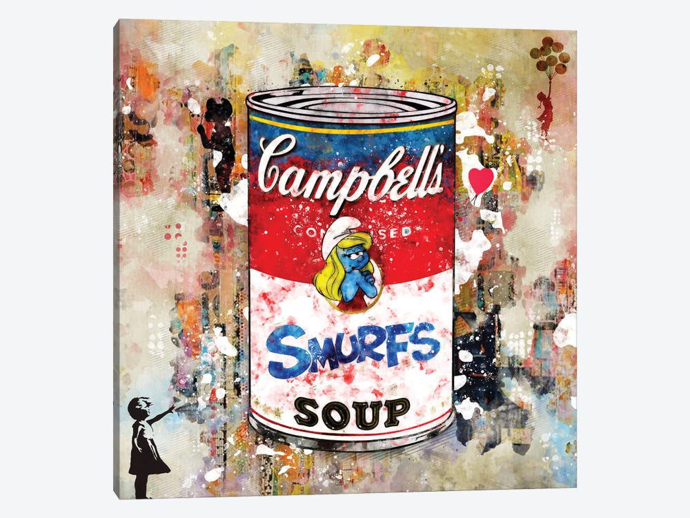 Campbell's Smurfs by Benny Arte 1-piece Canvas Art Print