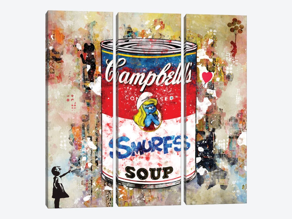 Campbell's Smurfs by Benny Arte 3-piece Art Print