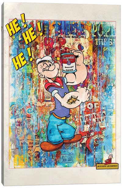 Popeye El Marino Canvas Art Print - Benny Arte