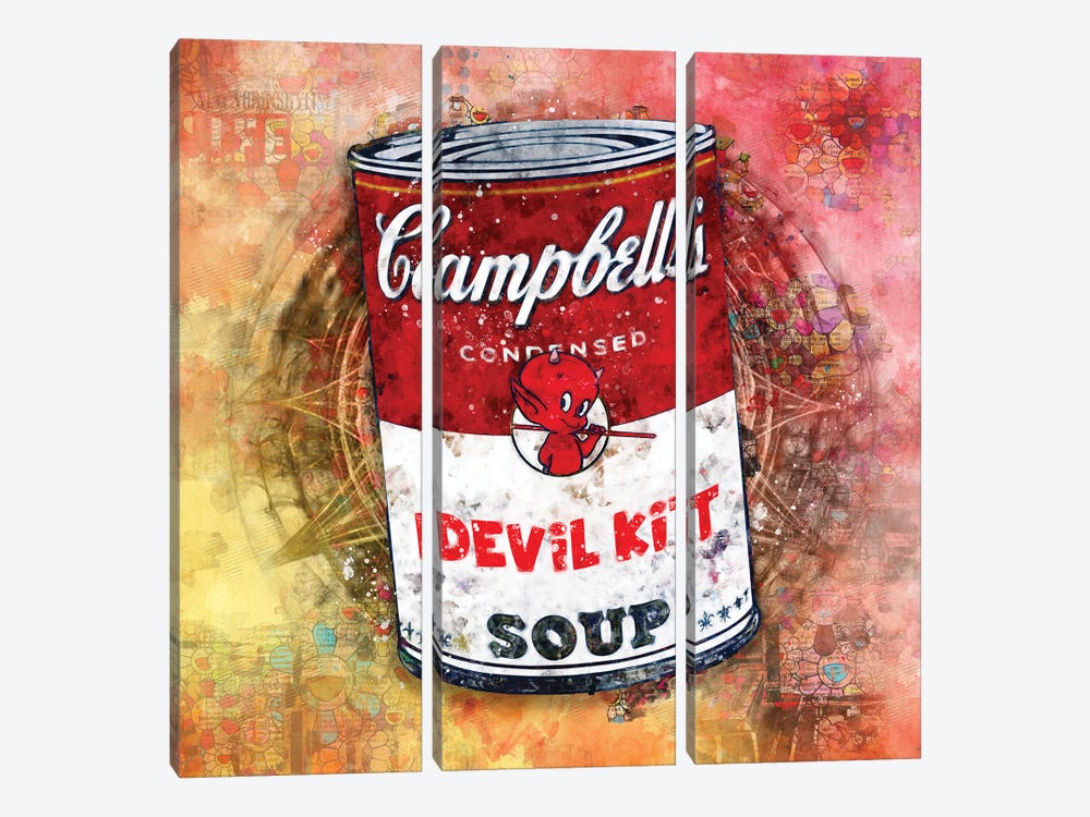 Campbell'S Devil Kit by Benny Arte 3-piece Canvas Art Print