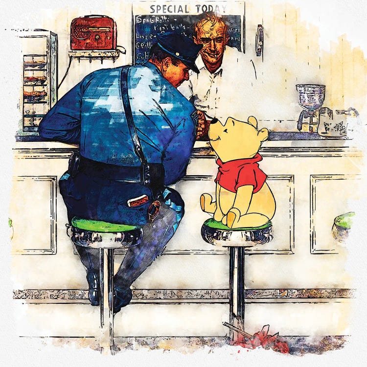 Breakfast With Winnie by Benny Arte wall art