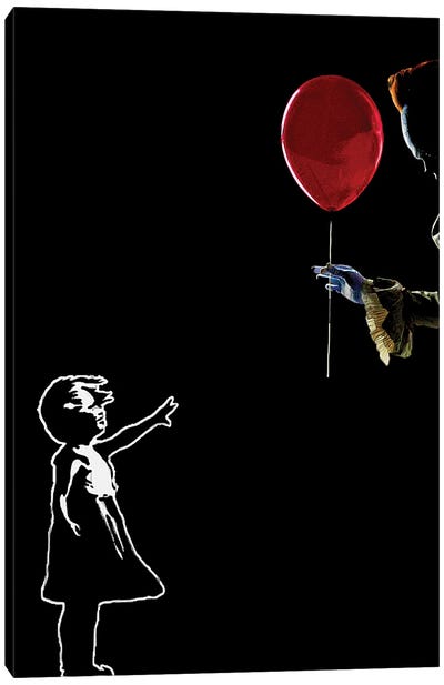 Bansky, Tiens, Prends Ça Canvas Art Print - Balloons