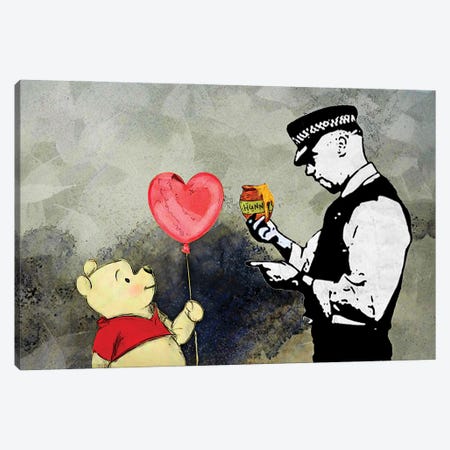Banksy, Hello Winnie The Pooh Canvas Print #NYR25} by Benny Arte Canvas Art