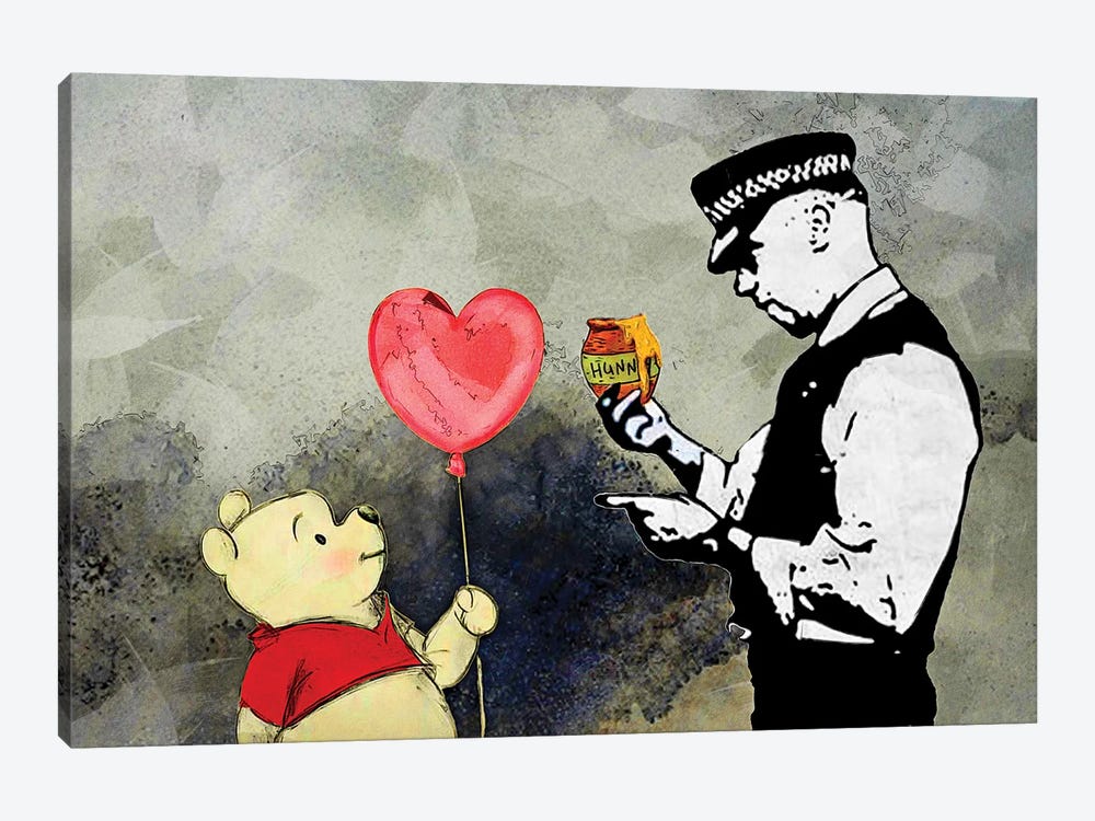 Banksy, Hello Winnie The Pooh by Benny Arte 1-piece Canvas Art Print