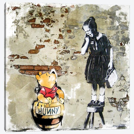 Banksy, Noooon Pas Winnie Canvas Print #NYR26} by Benny Arte Canvas Art