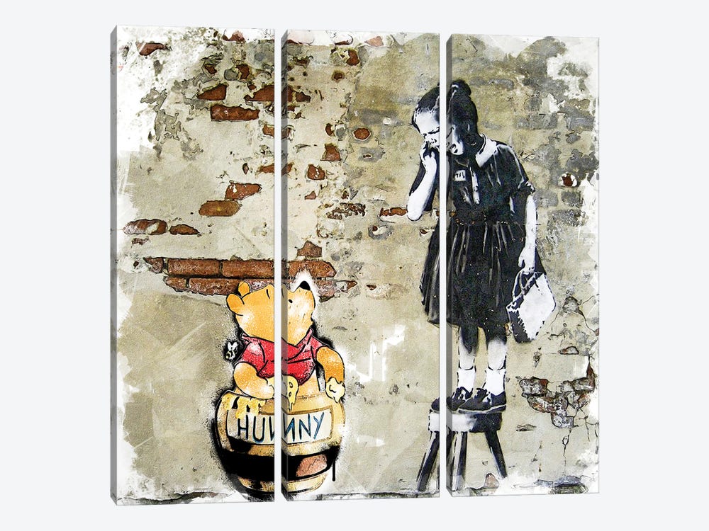 Banksy, Noooon Pas Winnie by Benny Arte 3-piece Canvas Art