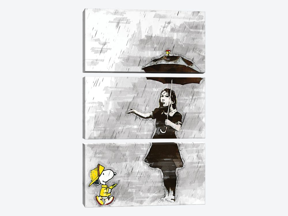 Banksy, November Rain by Benny Arte 3-piece Canvas Art Print