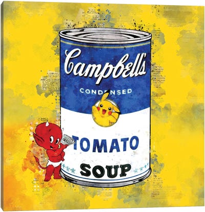 Campbell's Pikachu Canvas Art Print - Campbell's Soup Can Reimagined