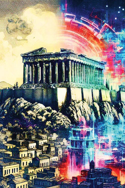Acropole Aux Portes Des Mondes by Benny Arte wall art