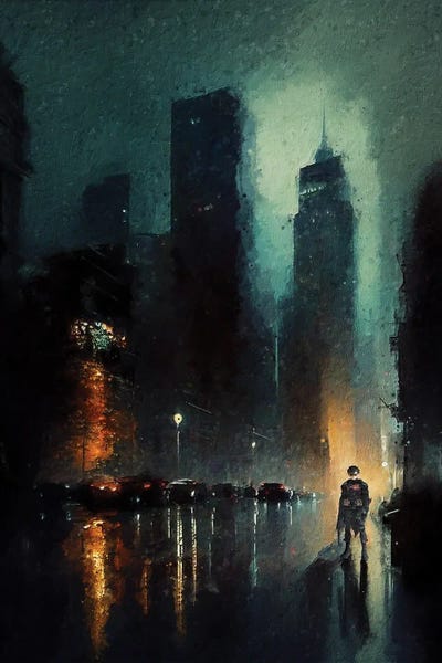 Wall Art: Dark City Guardian by Benny Arte