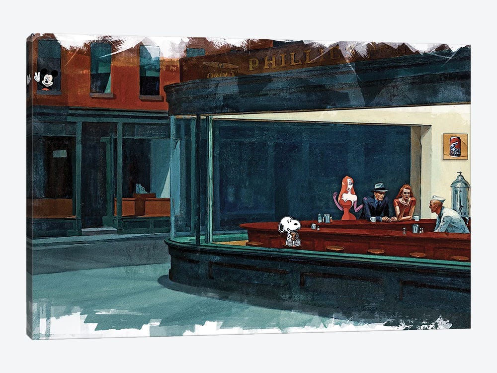 Snoopy, Pause-Café by Benny Arte 1-piece Canvas Artwork