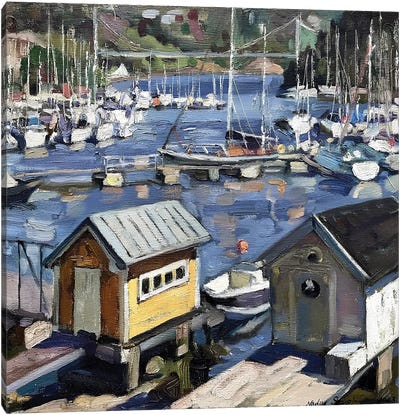 Sunny Day Canvas Art Print - Harbor & Port Art