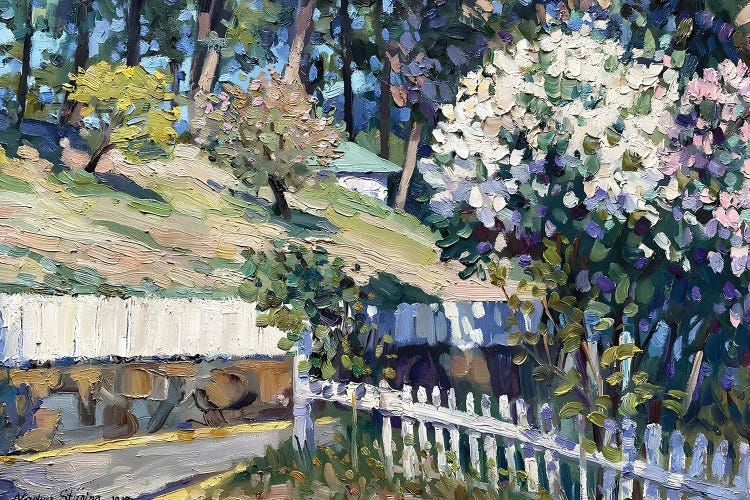Landscape With Blooming Lilac by Nadezda Stupina wall art