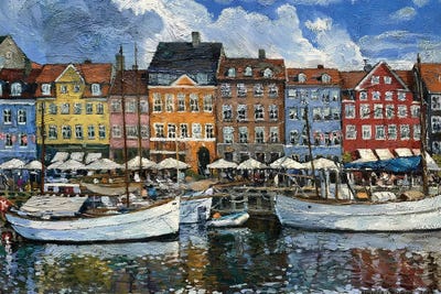 Clouds Over Nyhavn by Nadezda Stupina canvas print